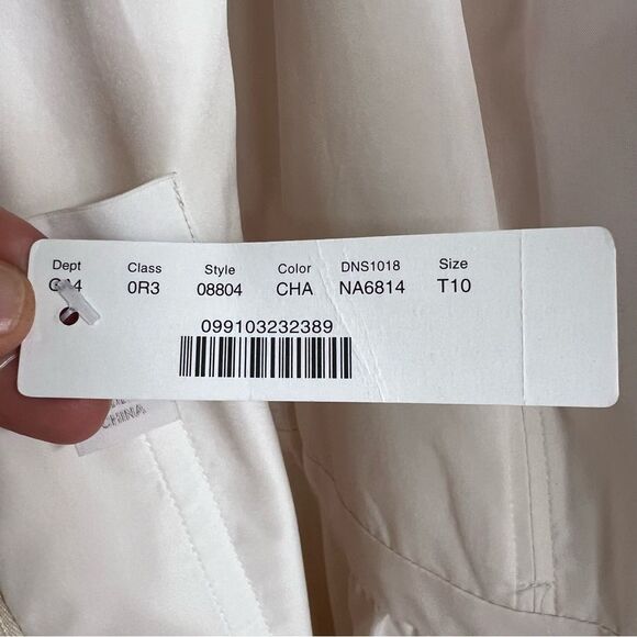 J Crew Bridesmaid Dress Heidi Silk Chiffon Ivory Champagne Size 10 Tall NEW - Picture 7 of 14